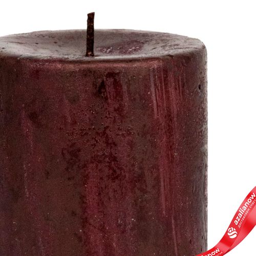 Фото 3: Свеча-столбик «Металлик» (38 часов), H7,5xD7см, красный