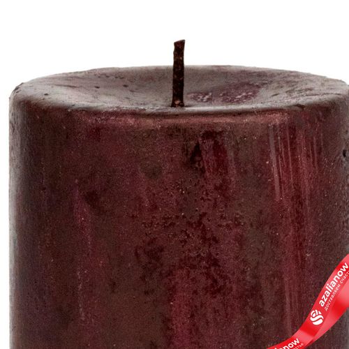 Фото 4: Свеча-столбик «Металлик» (38 часов), H7,5xD7см, красный