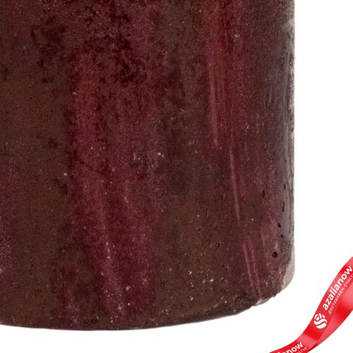 Фото 5: Свеча-столбик «Металлик» (38 часов), H7,5xD7см, красный