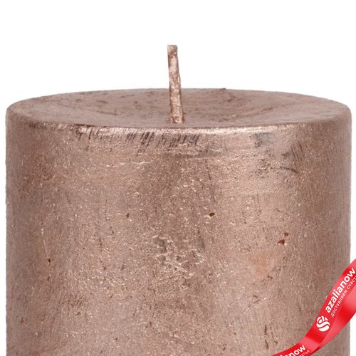 Фото 4: Свеча-столбик «Металлик» (38 часов), H7,5xD7см, розовый