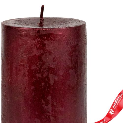 Фото 3: Свеча-столбик «Металлик» (55 часов), H10xD7см, красный