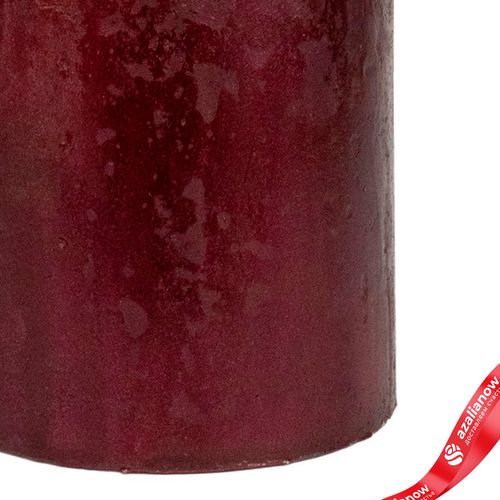 Фото 5: Свеча-столбик «Металлик» (55 часов), H10xD7см, красный