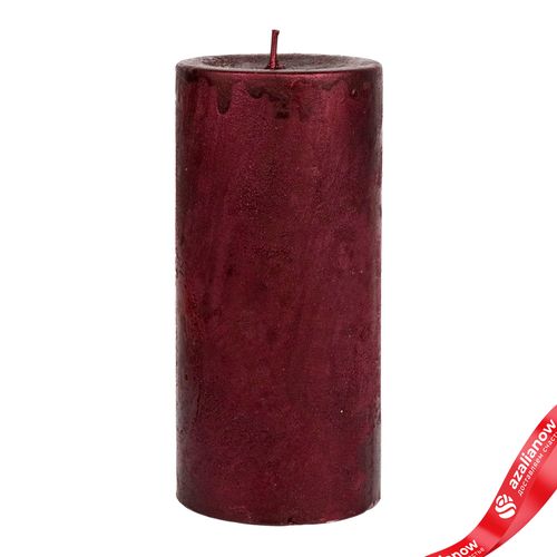 Свеча-столбик «Металлик» (80 часов), H15xD7см, красный