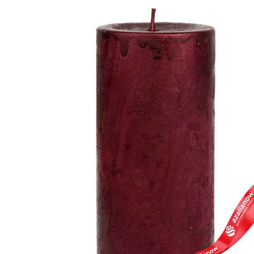 Фото 2: Свеча-столбик «Металлик» (80 часов), H15xD7см, красный