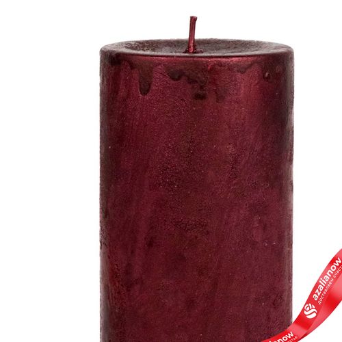 Фото 4: Свеча-столбик «Металлик» (80 часов), H15xD7см, красный