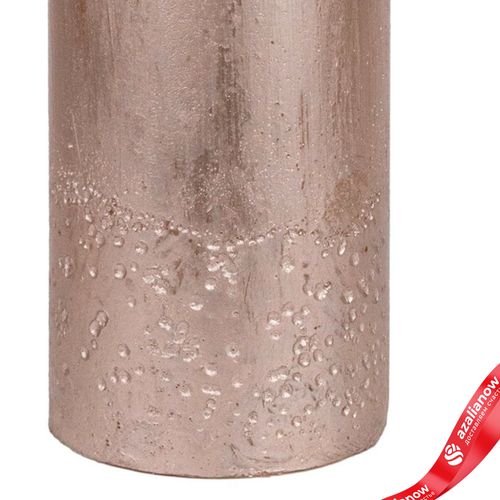 Фото 5: Свеча-столбик «Металлик» (80 часов), H15xD7см, розовый