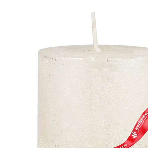 Фото 4: Свеча-столбик с гранулами, H10xD7см, белый/серебряный