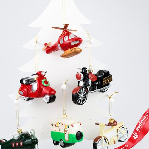 Фото 4: Украшенеи подвесное «Машина/Мотоцикл» (пластик), 11х5х7см, цв. в асс.