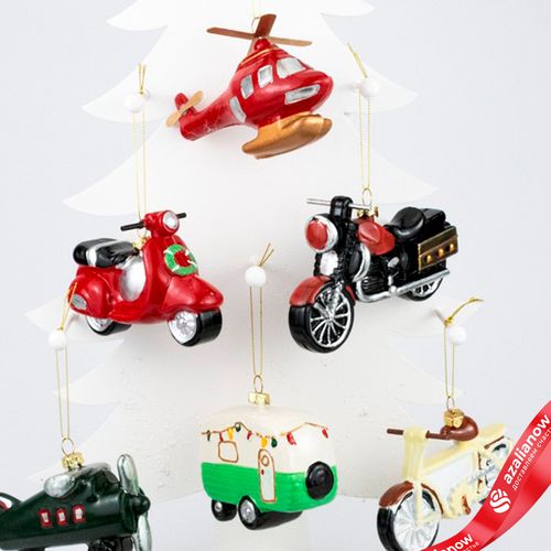 Фото 5: Украшенеи подвесное «Машина/Мотоцикл» (пластик), 11х5х7см, цв. в асс.