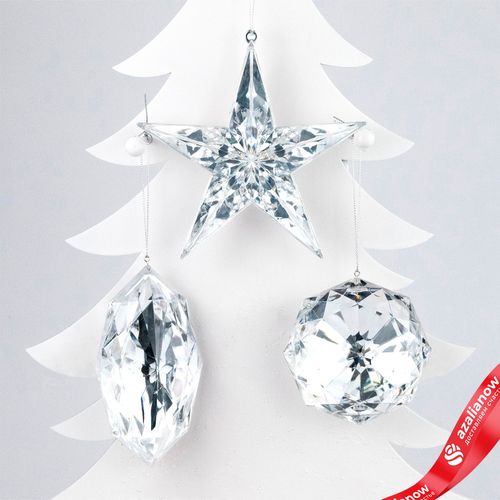 Украшение подвесное «Бриллиант» (пластик), 13х7х4см, в асс., серебряный