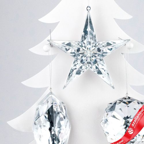 Фото 2: Украшение подвесное «Бриллиант» (пластик), 13х7х4см, в асс., серебряный