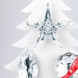 Маленькое фото 2: Украшение подвесное «Бриллиант» (пластик), 13х7х4см, в асс., серебряный