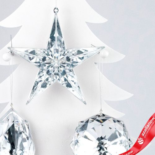 Фото 3: Украшение подвесное «Бриллиант» (пластик), 13х7х4см, в асс., серебряный