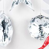 Маленькое фото 5: Украшение подвесное «Бриллиант» (пластик), 13х7х4см, в асс., серебряный