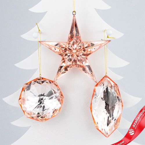 Украшение подвесное «Бриллиант» (пластик), 13х7х4см, в асс., розовое золото