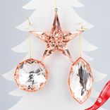 Маленькое фото 1: Украшение подвесное «Бриллиант» (пластик), 13х7х4см, в асс., розовое золото