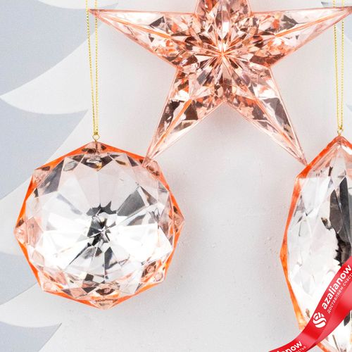 Фото 4: Украшение подвесное «Бриллиант» (пластик), 13х7х4см, в асс., розовое золото