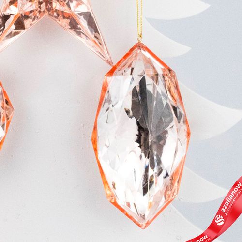 Фото 5: Украшение подвесное «Бриллиант» (пластик), 13х7х4см, в асс., розовое золото