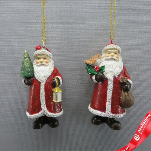 Украшение подвесное «Дед Мороз» (полирезин), H8,5x4,5x3,5см, в асс., красный