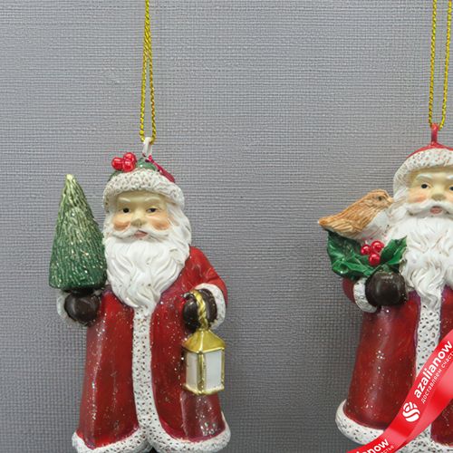Фото 2: Украшение подвесное «Дед Мороз» (полирезин), H8,5x4,5x3,5см, в асс., красный
