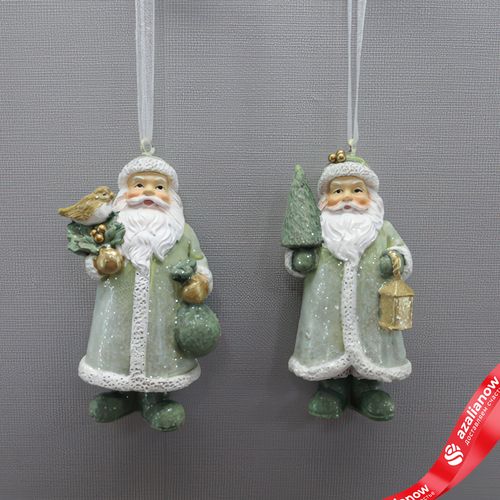 Украшение подвесное «Дед Мороз» (полирезин), H8,5x4,5x3,5см, в асс., зеленый