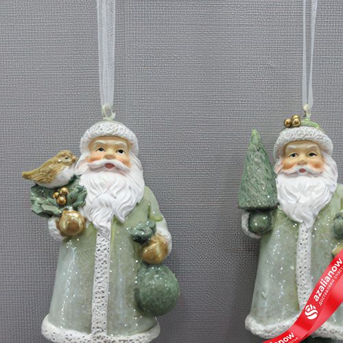 Фото 2: Украшение подвесное «Дед Мороз» (полирезин), H8,5x4,5x3,5см, в асс., зеленый