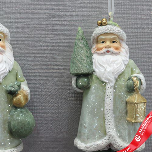 Фото 3: Украшение подвесное «Дед Мороз» (полирезин), H8,5x4,5x3,5см, в асс., зеленый