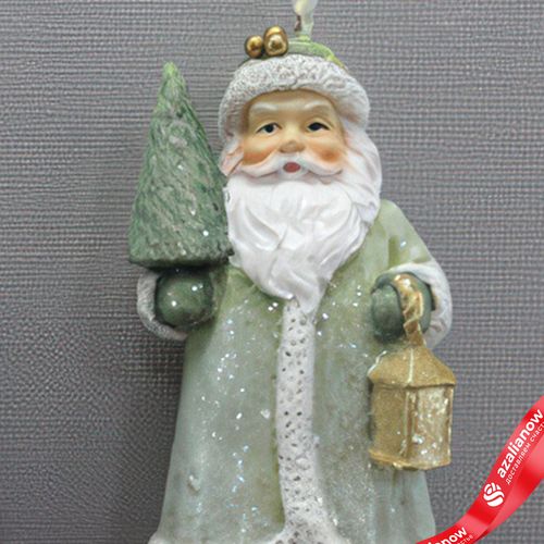 Фото 5: Украшение подвесное «Дед Мороз» (полирезин), H8,5x4,5x3,5см, в асс., зеленый