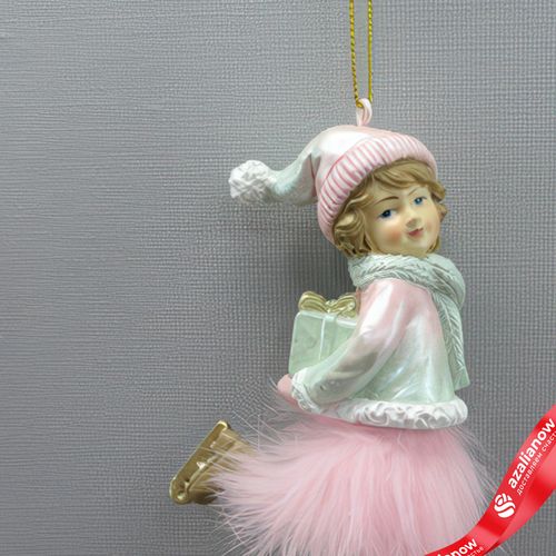 Фото 2: Украшение подвесное «Девочка» (полирезин), H12x5,5x4см, розовый