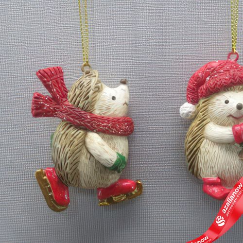 Фото 2: Украшение подвесное «Ежик» (полирезин), Н6,5х6х2см, в асс., красный