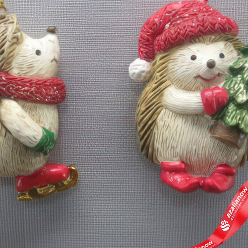 Фото 3: Украшение подвесное «Ежик» (полирезин), Н6,5х6х2см, в асс., красный