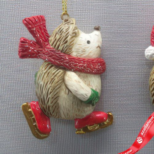 Фото 4: Украшение подвесное «Ежик» (полирезин), Н6,5х6х2см, в асс., красный