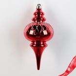 Маленькое фото 2: Украшение подвесное «Юла» (пластик), Н25см, красный