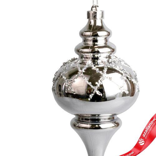 Фото 2: Украшение подвесное «Юла» (пластик), Н25см, серебряный