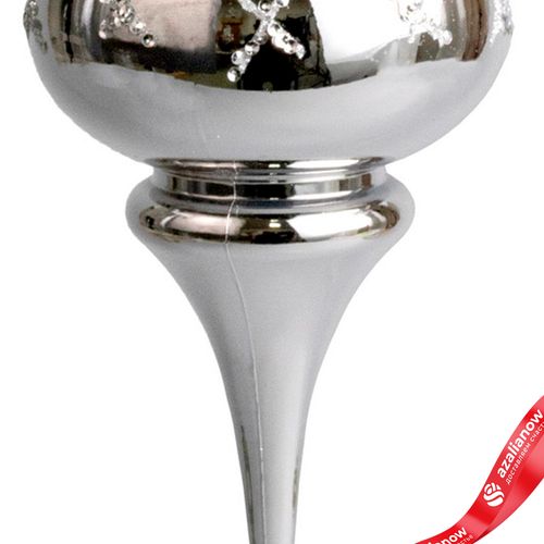 Фото 5: Украшение подвесное «Юла» (пластик), Н25см, серебряный