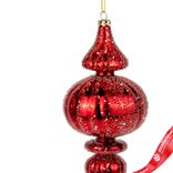 Маленькое фото 2: Украшение подвесное «Юла с глиттером» (пластик), Н18см, красный