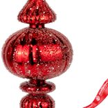 Маленькое фото 3: Украшение подвесное «Юла с глиттером» (пластик), Н18см, красный