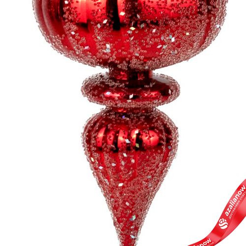 Фото 5: Украшение подвесное «Юла с глиттером» (пластик), Н18см, красный