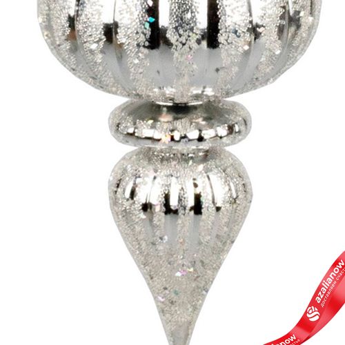 Фото 5: Украшение подвесное «Юла с глиттером» (пластик), Н18см, серебряный