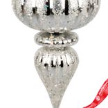 Маленькое фото 5: Украшение подвесное «Юла с глиттером» (пластик), Н18см, серебряный