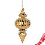 Маленькое фото 1: Украшение подвесное «Юла с глиттером» (пластик), Н18см, золотой