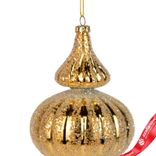 Маленькое фото 4: Украшение подвесное «Юла с глиттером» (пластик), Н18см, золотой