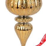 Маленькое фото 5: Украшение подвесное «Юла с глиттером» (пластик), Н18см, золотой