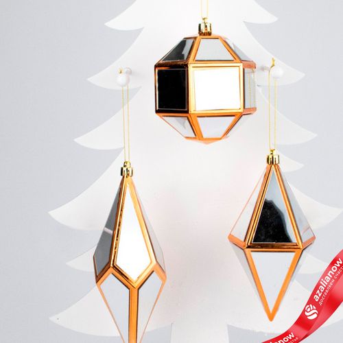 Фото 4: Украшение подвесное «Кристалл» (пластик), 16х8х8см, в асс., розовое золото