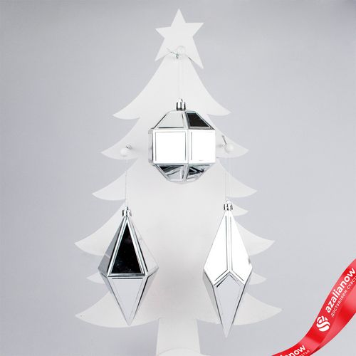 Украшение подвесное «Кристалл» (пластик), 17х8х8см, в асс., серебряный