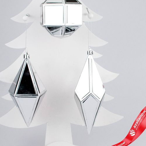 Фото 4: Украшение подвесное «Кристалл» (пластик), 17х8х8см, в асс., серебряный