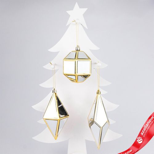 Украшение подвесное «Кристалл» (пластик), 17х8х8см, в асс., золотой