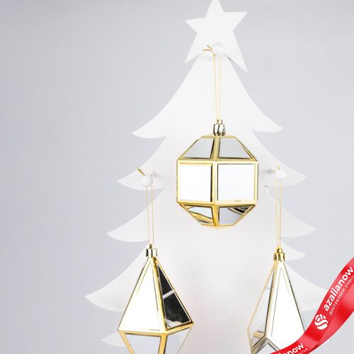 Фото 2: Украшение подвесное «Кристалл» (пластик), 17х8х8см, в асс., золотой