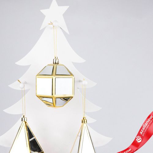 Фото 3: Украшение подвесное «Кристалл» (пластик), 17х8х8см, в асс., золотой