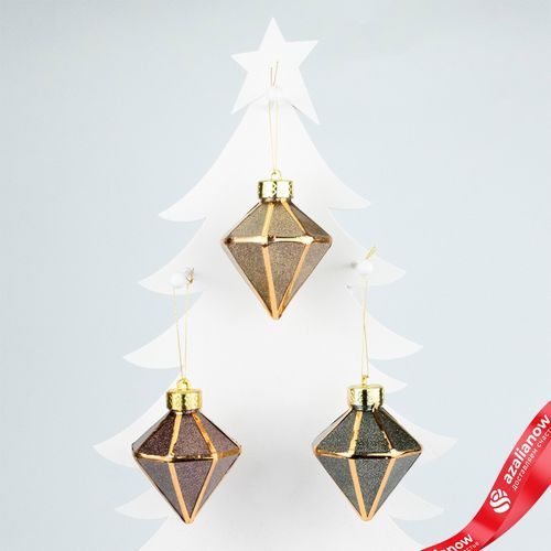 Украшение подвесное «Кристалл» (пластик), 8х8х8см, бронзовый